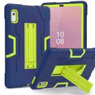 For Lenovo Tab M9 / TB-310FU Contrast Color Silicone Hybrid PC Tablet Case with Holder(Navy Blue Olivine) - 1