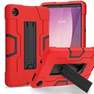 For Lenovo Tab M8 4th Gen Contrast Color Silicone Hybrid PC Tablet Case with Holder(Red Black) - 1