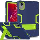 For Lenovo Tab M11/ Xiaoxin Pad 11 2024 Contrast Color Silicone Hybrid PC Tablet Case with Holder(Navy Blue Olivine) - 1