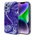 For iPhone 14 Pro Max Marble Pattern Phone Case(Purple White) - 1