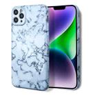 For iPhone 14 Pro Marble Pattern Phone Case(Green White) - 1