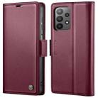 For Samsung Galaxy A23 CaseMe 023 Butterfly Buckle Litchi Texture RFID Anti-theft Leather Phone Case(Wine Red) - 1
