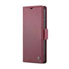 For Samsung Galaxy A33 5G CaseMe 023 Butterfly Buckle Litchi Texture RFID Anti-theft Leather Phone Case(Wine Red) - 2