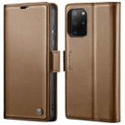 For Samsung Galaxy S20+ CaseMe 023 Butterfly Buckle Litchi Texture RFID Anti-theft Leather Phone Case(Brown) - 1
