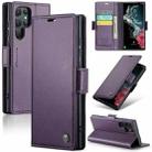 For Samsung Galaxy S22 Ultra 5G CaseMe 023 Butterfly Buckle Litchi Texture RFID Anti-theft Leather Phone Case(Pearly Purple) - 1