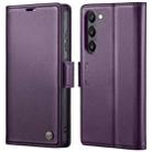 For Samsung Galaxy S23+ 5G CaseMe 023 Butterfly Buckle Litchi Texture RFID Anti-theft Leather Phone Case(Pearly Purple) - 1