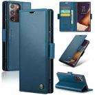 For Samsung Galaxy Note20 Ultra CaseMe 023 Butterfly Buckle Litchi Texture RFID Anti-theft Leather Phone Case(Blue) - 1