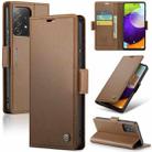 For Samsung Galaxy A52/A52s 5G CaseMe 023 Butterfly Buckle Litchi Texture RFID Anti-theft Leather Phone Case(Brown) - 1