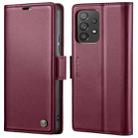 For Samsung Galaxy A53 CaseMe 023 Butterfly Buckle Litchi Texture RFID Anti-theft Leather Phone Case(Wine Red) - 1