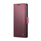 For Samsung Galaxy S21 FE 5G CaseMe 023 Butterfly Buckle Litchi Texture RFID Anti-theft Leather Phone Case(Wine Red) - 2