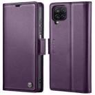 For Samsung Galaxy A12 5G CaseMe 023 Butterfly Buckle Litchi Texture RFID Anti-theft Leather Phone Case(Pearly Purple) - 1
