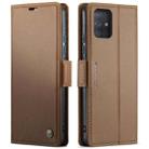 For Samsung Galaxy A71 4G CaseMe 023 Butterfly Buckle Litchi Texture RFID Anti-theft Leather Phone Case(Brown) - 2