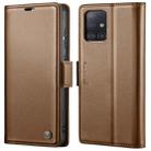 For Samsung Galaxy A51 4G/M40s CaseMe 023 Butterfly Buckle Litchi Texture RFID Anti-theft Leather Phone Case(Brown) - 1