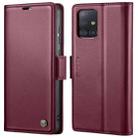 For Samsung Galaxy A51 4G/M40s CaseMe 023 Butterfly Buckle Litchi Texture RFID Anti-theft Leather Phone Case(Wine Red) - 1