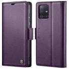 For Samsung Galaxy A51 4G/M40s CaseMe 023 Butterfly Buckle Litchi Texture RFID Anti-theft Leather Phone Case(Pearly Purple) - 1