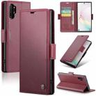 For Samsung Galaxy Note10+ CaseMe 023 Butterfly Buckle Litchi Texture RFID Anti-theft Leather Phone Case(Wine Red) - 1