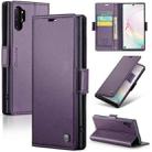 For Samsung Galaxy Note10+ CaseMe 023 Butterfly Buckle Litchi Texture RFID Anti-theft Leather Phone Case(Pearly Purple) - 1
