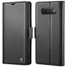 For Samsung Galaxy S10+ CaseMe 023 Butterfly Buckle Litchi Texture RFID Anti-theft Leather Phone Case(Black) - 1