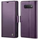 For Samsung Galaxy S10+ CaseMe 023 Butterfly Buckle Litchi Texture RFID Anti-theft Leather Phone Case(Pearly Purple) - 1