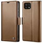 For Samsung Galaxy A22 5G CaseMe 023 Butterfly Buckle Litchi Texture RFID Anti-theft Leather Phone Case(Brown) - 1