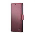 For Samsung Galaxy A22 5G CaseMe 023 Butterfly Buckle Litchi Texture RFID Anti-theft Leather Phone Case(Wine Red) - 2