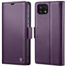 For Samsung Galaxy A22 5G CaseMe 023 Butterfly Buckle Litchi Texture RFID Anti-theft Leather Phone Case(Pearly Purple) - 1