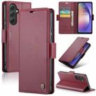 For Samsung Galaxy A54 5G CaseMe 023 Butterfly Buckle Litchi Texture RFID Anti-theft Leather Phone Case(Wine Red) - 1