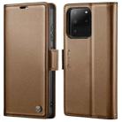 For Samsung Galaxy S20 Ultra CaseMe 023 Butterfly Buckle Litchi Texture RFID Anti-theft Leather Phone Case(Brown) - 1