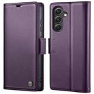 For Samsung Galaxy S23 FE 5G CaseMe 023 Butterfly Buckle Litchi Texture RFID Anti-theft Leather Phone Case(Pearly Purple) - 1