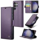 For Samsung Galaxy S24 Ultra CaseMe 023 Butterfly Buckle Litchi Texture RFID Anti-theft Leather Phone Case(Pearly Purple) - 1