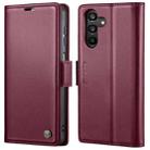For Samsung Galaxy A15 4G/5G CaseMe 023 Butterfly Buckle Litchi Texture RFID Anti-theft Leather Phone Case(Wine Red) - 1