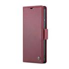 For Samsung Galaxy A35 5G CaseMe 023 Butterfly Buckle Litchi Texture RFID Anti-theft Leather Phone Case(Wine Red) - 2