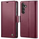 For Samsung Galaxy A55 CaseMe 023 Butterfly Buckle Litchi Texture RFID Anti-theft Leather Phone Case(Wine Red) - 1