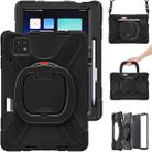 For Xiaomi Pad 6 / 6 Pro Silicone Hybrid PC Tablet Case with Holder & Shoulder Strap(Black) - 1