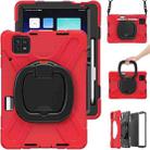 For Xiaomi Pad 6 / 6 Pro Silicone Hybrid PC Tablet Case with Holder & Shoulder Strap(Red) - 1