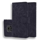 For Xiaomi Redmi Note 9 Pro Max Embossed Sunflower Pattern Horizontal Flip PU Leather Case with Holder & Card Slots & Wallet & Lanyard(Black) - 1