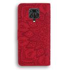 For Xiaomi Redmi Note 9 Pro Max Embossed Sunflower Pattern Horizontal Flip PU Leather Case with Holder & Card Slots & Wallet & Lanyard(Red) - 3