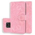 For Xiaomi Redmi Note 9 Pro Max Embossed Sunflower Pattern Horizontal Flip PU Leather Case with Holder & Card Slots & Wallet & Lanyard(Pink) - 1