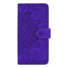 For Xiaomi Redmi Note 9 Pro Max Embossed Sunflower Pattern Horizontal Flip PU Leather Case with Holder & Card Slots & Wallet & Lanyard(Purple) - 2