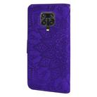 For Xiaomi Redmi Note 9 Pro Max Embossed Sunflower Pattern Horizontal Flip PU Leather Case with Holder & Card Slots & Wallet & Lanyard(Purple) - 3