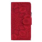 For Xiaomi Mi CC9 Pro / Mi Note 10 / Mi Note 10 Pro Embossed Sunflower Pattern Horizontal Flip PU Leather Case with Holder & Card Slots & Wallet & Lanyard(Red) - 1