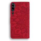 For Xiaomi Mi CC9 Pro / Mi Note 10 / Mi Note 10 Pro Embossed Sunflower Pattern Horizontal Flip PU Leather Case with Holder & Card Slots & Wallet & Lanyard(Red) - 2