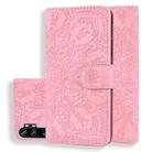 For Xiaomi Mi CC9 Pro / Mi Note 10 / Mi Note 10 Pro Embossed Sunflower Pattern Horizontal Flip PU Leather Case with Holder & Card Slots & Wallet & Lanyard(Pink) - 1