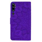 For Xiaomi Mi CC9 Pro / Mi Note 10 / Mi Note 10 Pro Embossed Sunflower Pattern Horizontal Flip PU Leather Case with Holder & Card Slots & Wallet & Lanyard(Purple) - 3