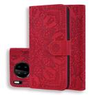 For Huawei Mate 30 Pro Embossed Sunflower Pattern Horizontal Flip PU Leather Case with Holder & Card Slots & Wallet & Lanyard(Red) - 1