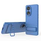 For OPPO Reno8 T 5G Wavy Texture TPU Phone Case with Lens Film(Blue) - 1