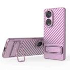 For OPPO Reno8 T 5G Wavy Texture TPU Phone Case with Lens Film(Purple) - 1