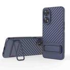 For OPPO Reno8 T 4G Wavy Texture TPU Phone Case with Lens Film(Royal Blue) - 1