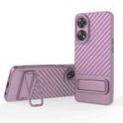 For OPPO Reno8 T 4G Wavy Texture TPU Phone Case with Lens Film(Purple) - 1