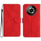 For Realme 11 Pro Stitching Embossed Leather Phone Case(Red) - 1